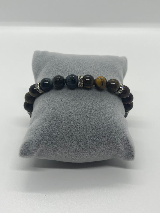 Bracelet 3 yeux oeil de tigre