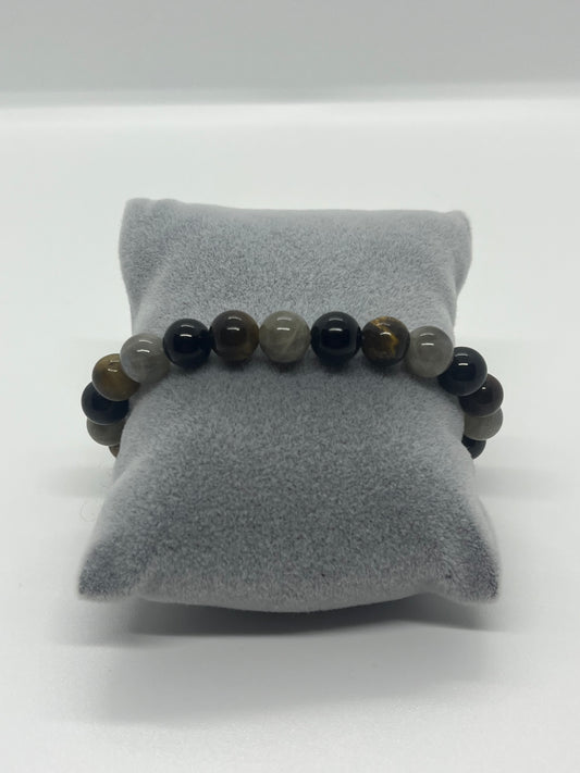 Bracelet Labradorite / Tourmaline / Oeil de tigre